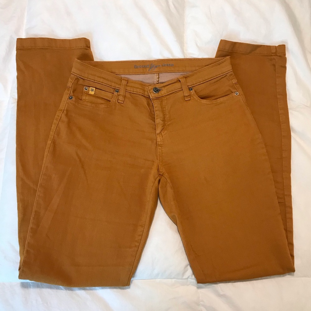 Mustard Colored Straight Leg Second Yoga Jeans